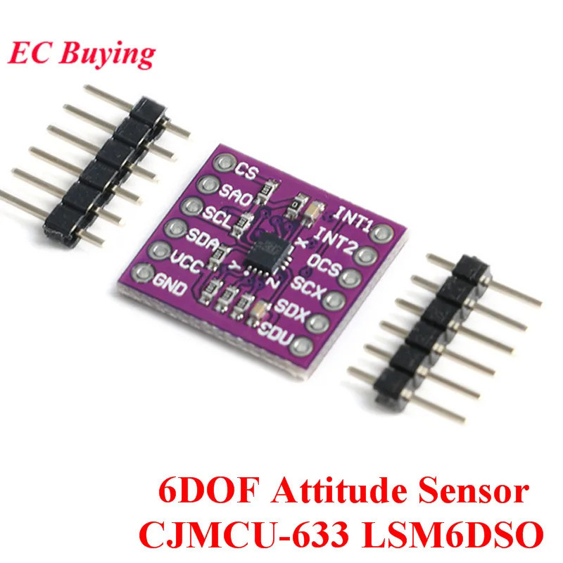 โมดูลเซ็นเซอร์ทิศทาง 3D Gyroscope CJMCU-633 LSM6DSO 6DOF 3D Accelerometer 3.3V SPI IIC I2C MIPI I3C 