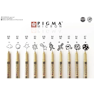 ปากกาตัดเส้นพิกม่า ซากุระ (SAKURA Pigma Pen) แบบหัวเข็ม