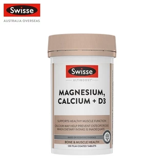 Swisse Ultiboost Magnesium Calcium + D3 อัลติบูส แมกนีเซียม, แคลเซียม + D3 120 เม็ด (EXP:04 2028)