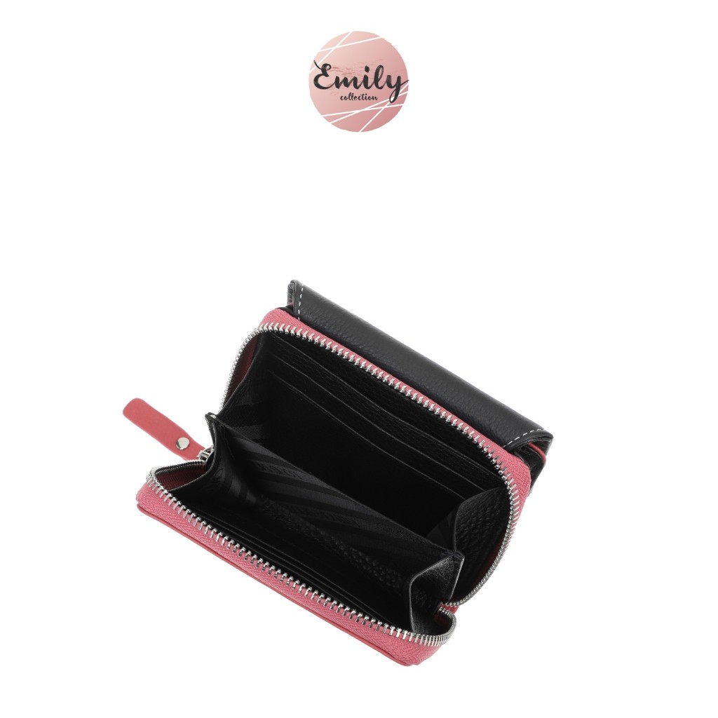 Louis Montini (Emily) กระเป๋าผู้หญิงใบสั้น Women wallet กระเป๋าสตางค์ผู้หญิงหนังแท้ WL57