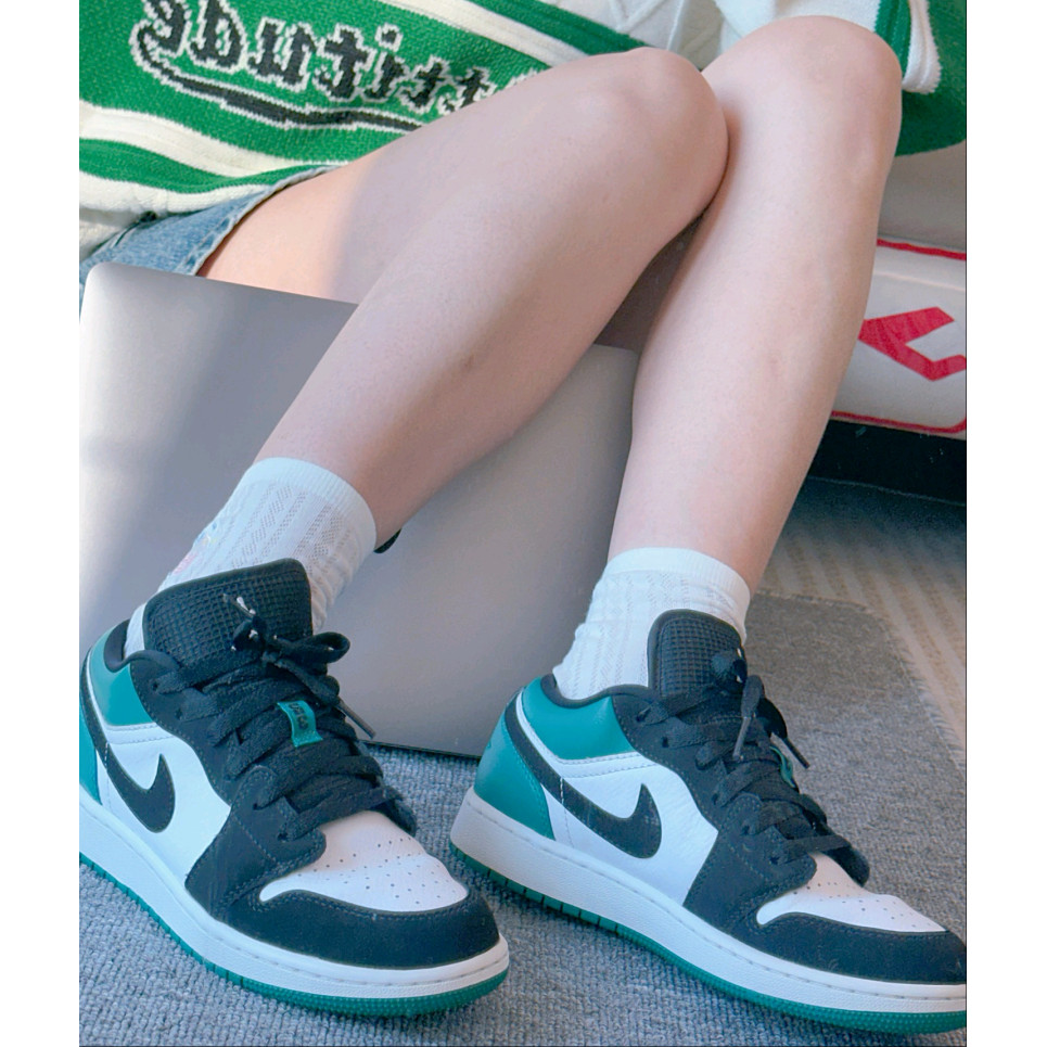 Air Jordan1 Black and green toes Sneakers รองเท้าผ้าใบ