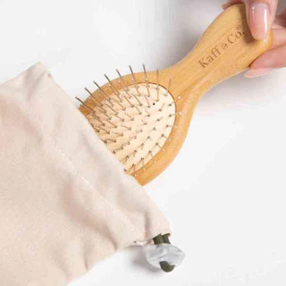 Kaff & Co. Portable Bamboo Hair Brush แปรงหวีไม้ไผ่ (ขนาดพกพา) 14 cm