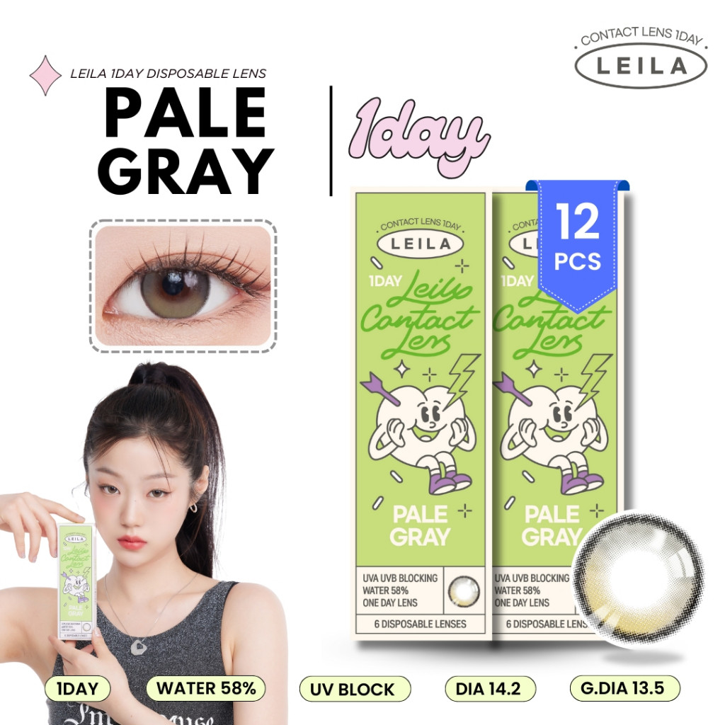 LEILA 1DAY PALE GRAY 12ชิ้น*** คอนแทคเลนส์รายวัน