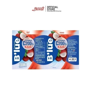 [ยกลัง] B'lue บลู น้ำผสมวิตามินซี 200% บี3 บี6 บี12 กลิ่นลิ้นจี่ (Vitamin Water - Lychee) 500ml. จำนวน 24 ขวด