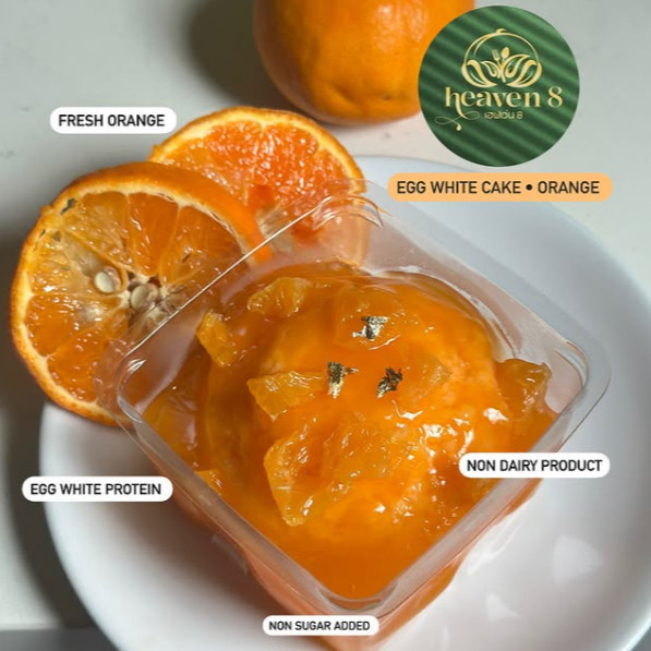 Heaven8: Egg white cake เค้กไข่ขาว โปรตีนสูงไขมันต่ำ ใช้หล่อฮั่งก๊วยแทนน้ำตาล Heaven 8 Phuket