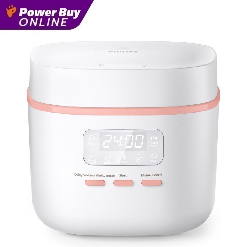 Philips หม้อหุงข้าวดิจิตอล (360 วัตต์, 0.54 ลิตร, สีขาว) รุ่น HD3064/35