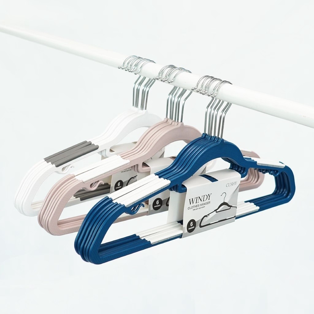 CUSHY WINDY ABS ไม้แขวนเสื้อกันลื่น 6 อัน