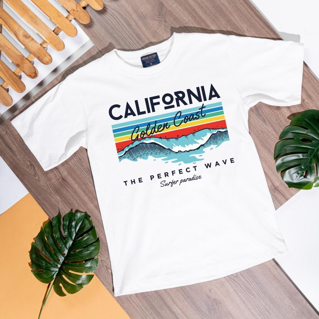 (พร้อมส่ง) เสื้อยืด CALIFORNIA GOLDEN - ผ้า Cotton100%