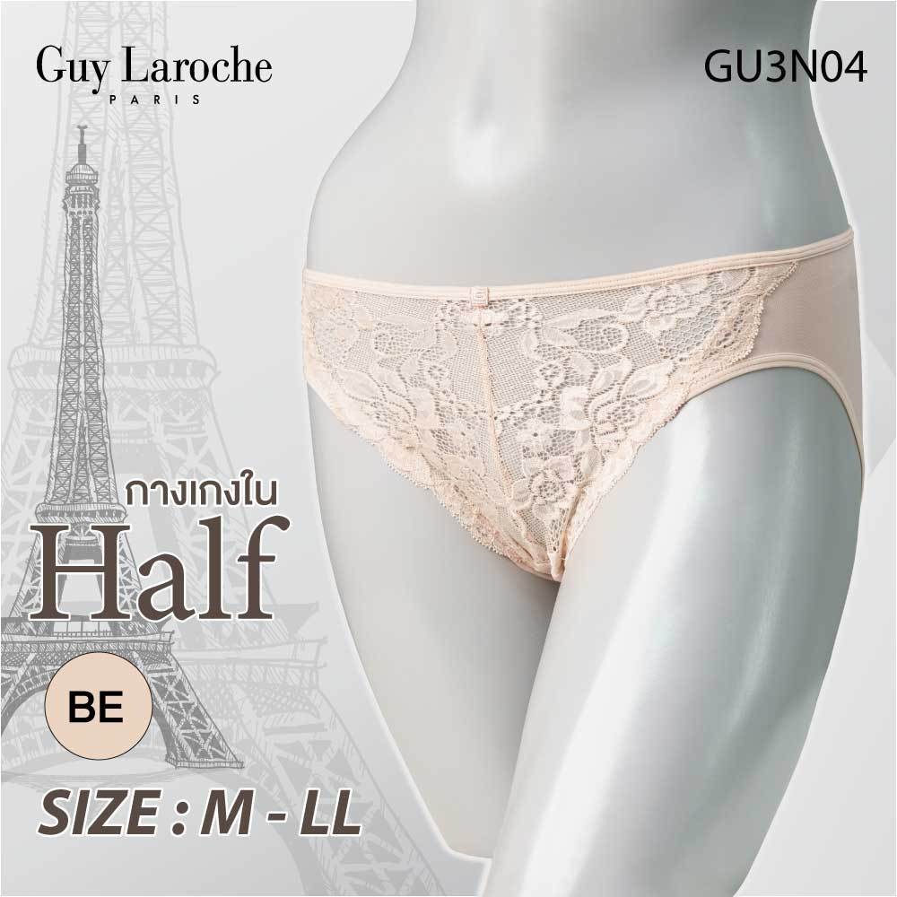 GUY LAROCHE กางเกงใน GU3N04  เซ็กซี่ ทรง Half ครึ่งตัว  ตกแต่งลูกไม้ด้านหน้า และผ้า Tactel เนื้อนุ่ม กระชับ