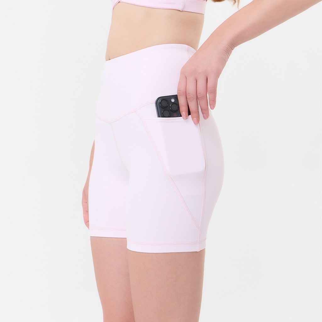 Wakingbee WB Biker (Powder Pink) เลกกิ้งไบค์เกอร์ รุ่นขายดีที่สุด ผ้านุ่มใส่สบาย ยืด 360° แห้งไว กันยูวี เอวสูงมีกระเป๋า
