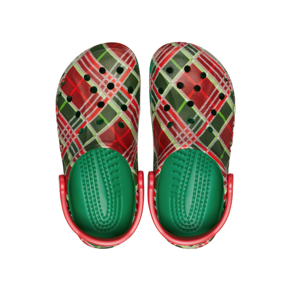 CROCS รองเท้าลำลองผู้ใหญ่ BAYA HOLIDAY PLAID CLOG รุ่น 210752310 - KELLY GREEN