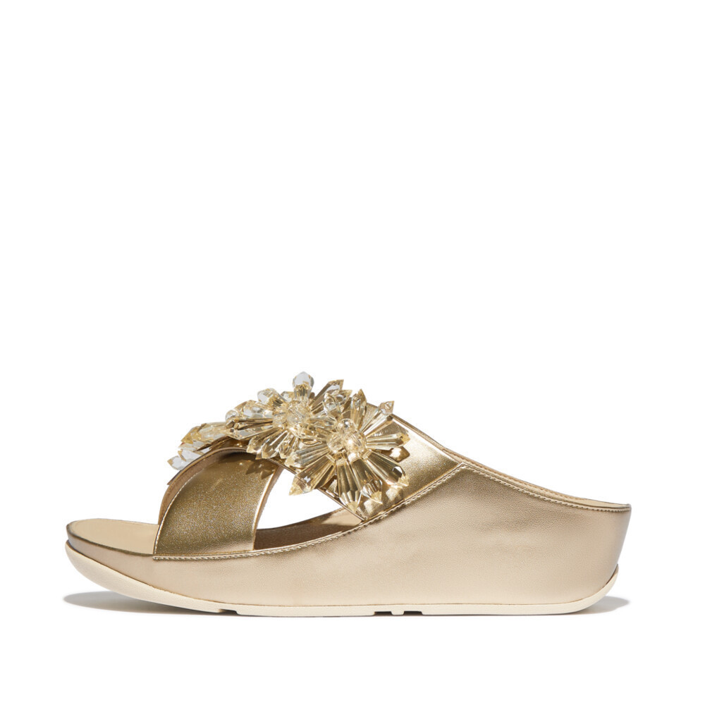 FITFLOP RUMBA STARBURST METALLIC CROSS รองเท้าแตะผู้หญิง รุ่น IH1-675 สี GOLD