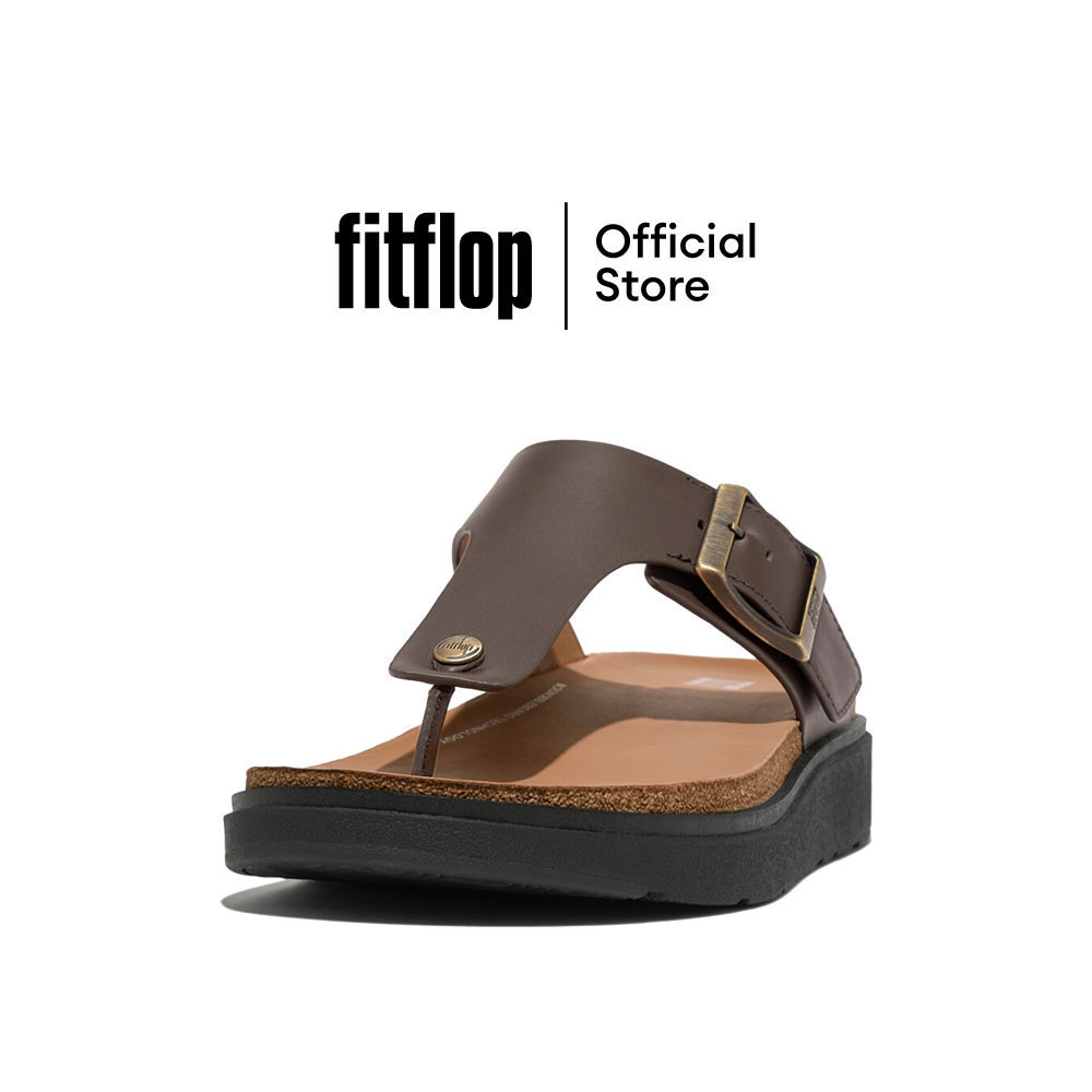 FITFLOP GEN-FF BUCKLE LEATHER TOE-POST รองเท้าแตะแบบหูหนีบผู้ชาย รุ่น GY7-167 สี CHOCOLATE BROWN