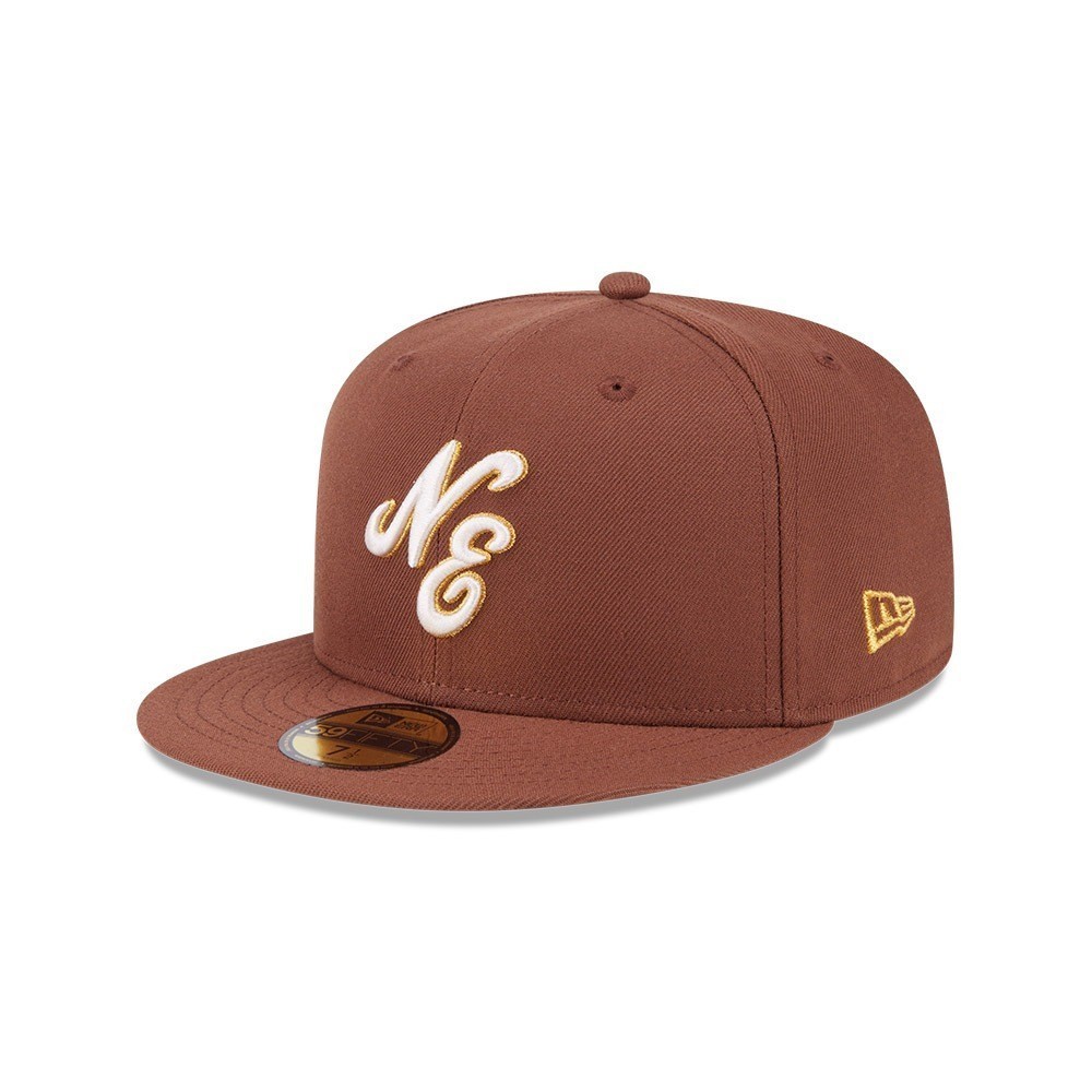 NEW ERA หมวก รุ่น NEW ERA 59FIFTY DAY 70TH ANNIVERSARY DARK BROWN "NE" SCRIPT LOGO 59FIFTY CAP 60571