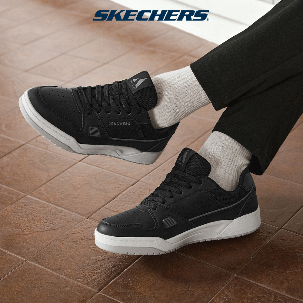 Skechers สเก็ตเชอร์ส รองเท้าผู้ชาย Men SKECHERS Street Koopa Court Tiebreak Shoes - 183250-BLK Air-Cooled Memory Foam