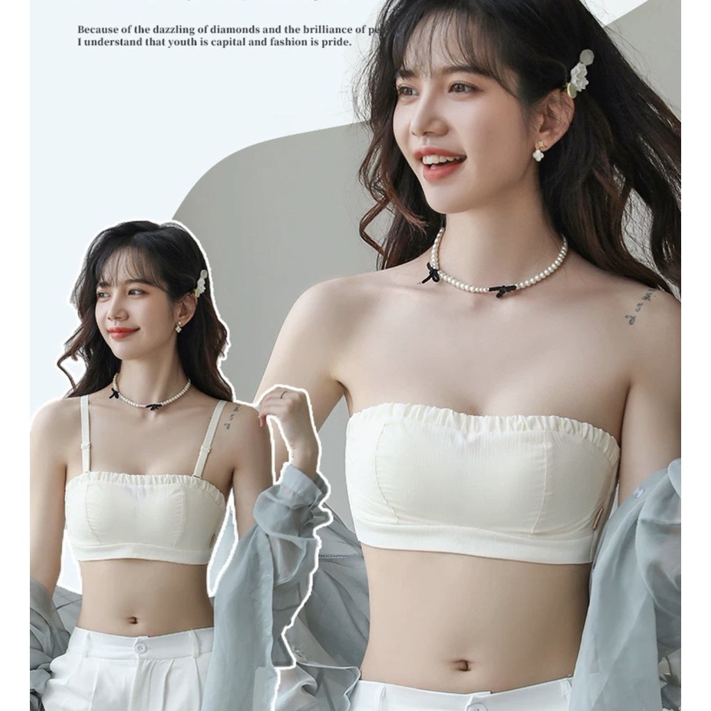ชุดขั้นในไร้โครงมาใหม่ เสื้อชั้นในผ้าฝ้ายยืดนุ่มใส่สบาย สี4สี่ให้เลือก สายปรับได้ รุ่น NY104 ราคา ถูกที่สุด ดีลบีเคเค