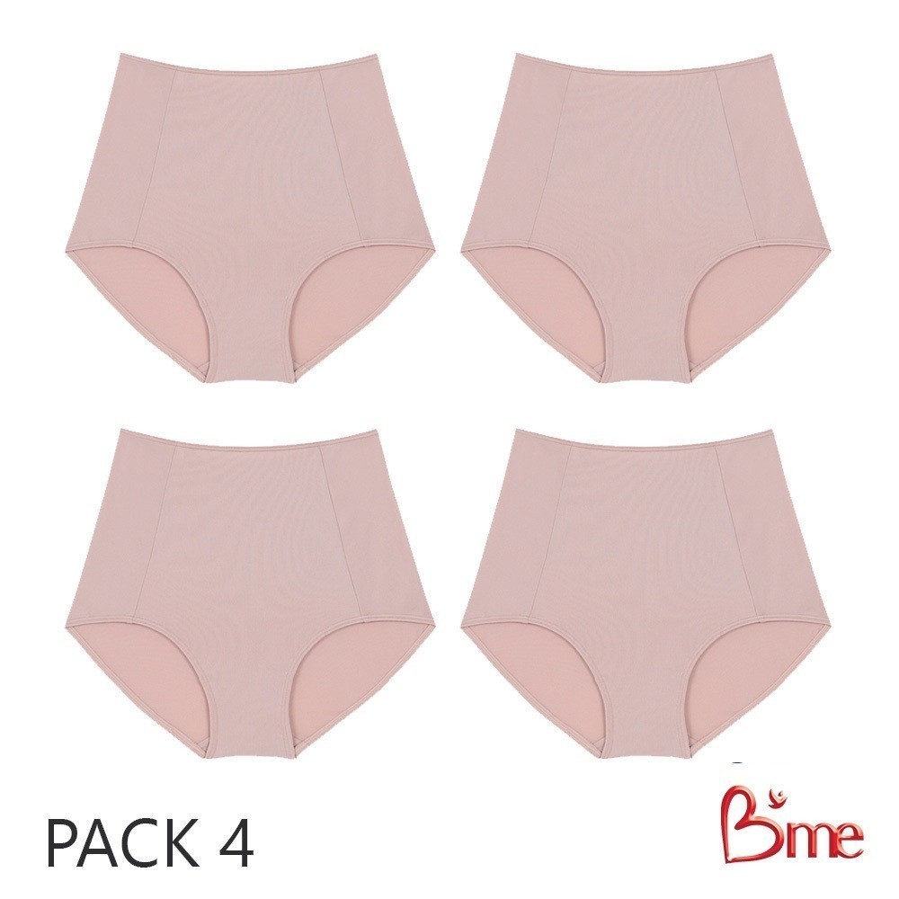 B'me กางเกงในเอวสูง รุ่น ME7069 (แพ็ก4ตัว) สีดำ สีนู้ด สีกรม สีชมพูกุหลาบ สีโอวัลติน สีเบจ