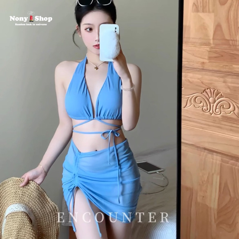 ชุดว่ายน้ำ บิกินี่ bikini ทูพีช ชุดไปทะเล SW0722 พร้อมส่งจากไทย ชุดเซ็ท