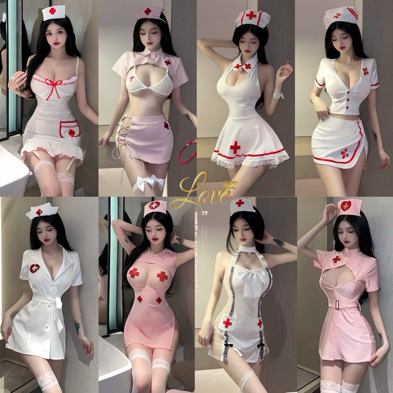 ชุดคอสเพลย์พยาบาล ราคาส่งถูกที่สุด Rรวมรุ่นขายดี รุ่น P001 ชุดนอนไม่ได้นอน ชุดเซ็กซี่ พร้อมส่งจากไทย Love888