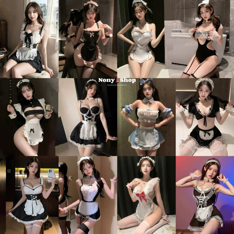 ชุดเมดแม่บ้าน คอสเพลย์แม่บ้าน RT MM011 พร้อมส่งร้านไทย ชุดนอนเซ็กซี่