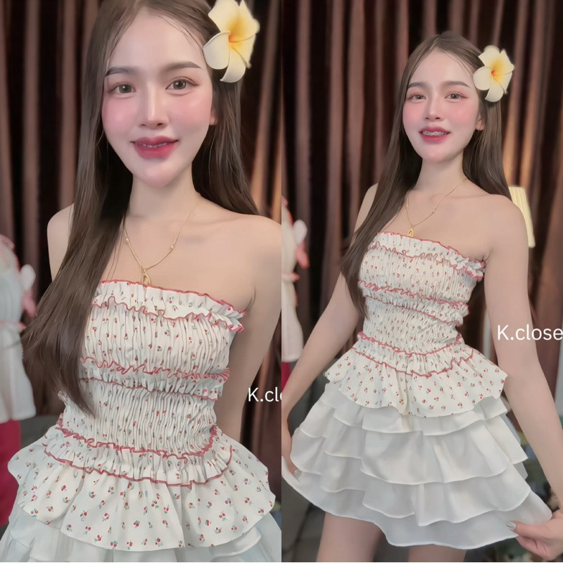Flower top เกาะอกลายเสือ-เสื้อเกาะอกลายดอกไม้- เกาะอกผ้ายีนส์✿✿ ดีเทลน่ารักมาก✿ อกยืดได้เยอะ เกาะอกสาวอวบ ราคา ถูกที่สุด ดีลบีเคเค แกลเลอรีภาพที่ 9