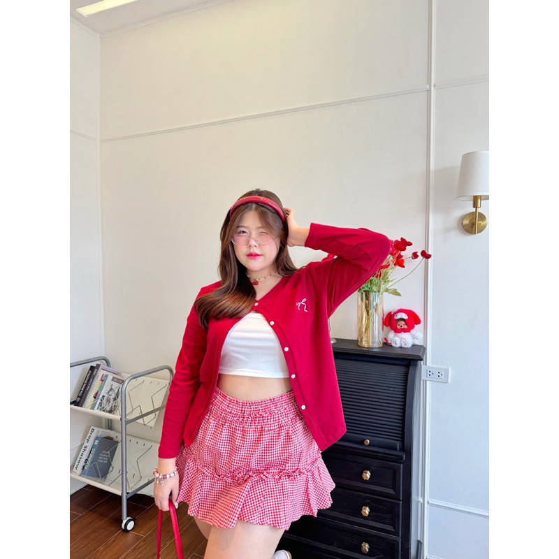 Cherry Jenner bow Cadigan🍒🎀”คาดิแกนที่สาวอวบต้องมีสุดๆ“