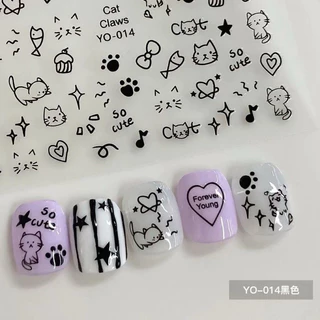 สติกเกอรืติดเล็บ ลายน้องหมา น้องแมว เพิ่มความน่ารักให้กับเล็บของเรา แผ่นละ 9บาท