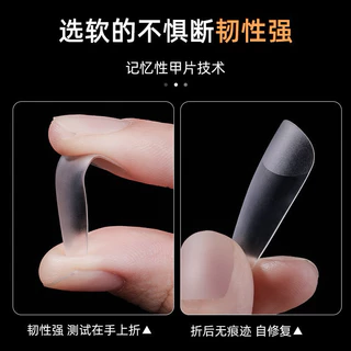 JIELIYA เล็บปลอม pvc ทรงที่ 1 เล็บปลอมสั้นไซส์0-9 กล่องละ500ชิ้น บางเฉียบไร้รอย ขุ่นไม่ต้องขัด ไม่แตกหักง่าย