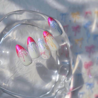 สติกเกอร์ติดเล็บ โบว์ของขวัญ y2k แผ่นละ 9 บาท สินค้าพร้อมส่ง