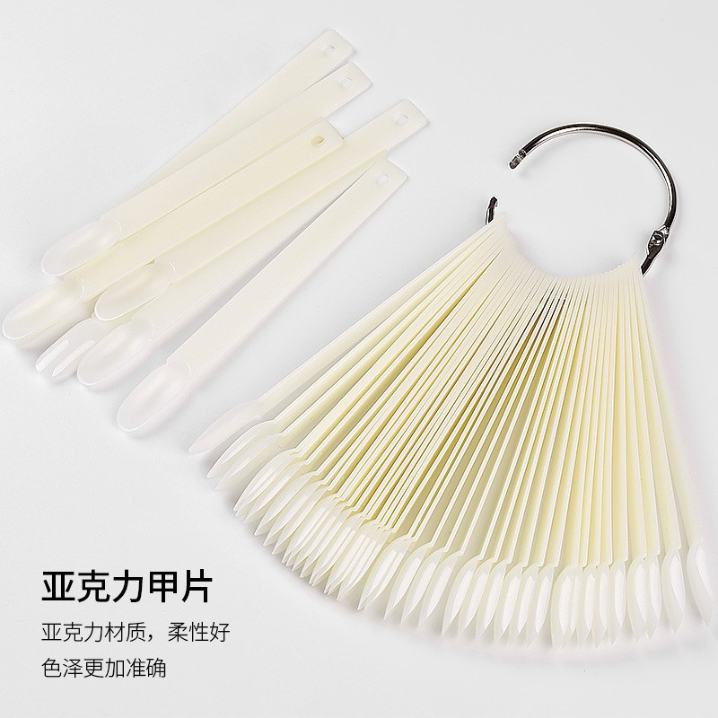 Monja แผงบอร์ดโชว์เล็บปลอม อะคริลิค ยูวีเจล สีขาว สําหรับฝึกทําเล็บชิ้น DIY