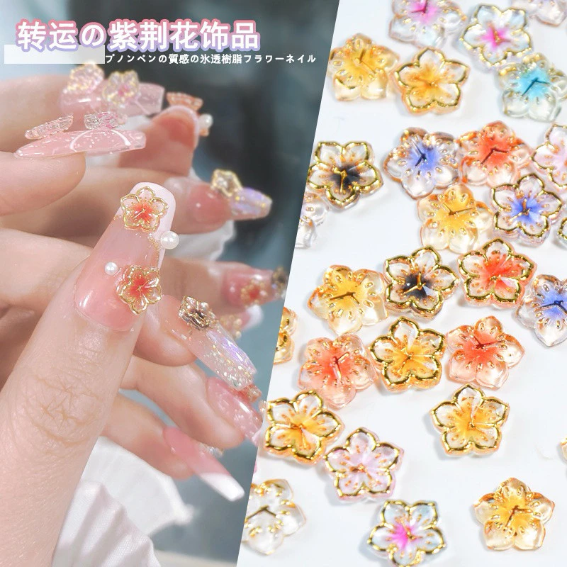 อะไหล่ติดเล็บดอกไม้แสนสวย 10 ชิ้น 10 บาท