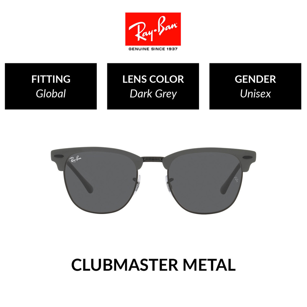RAY-BAN CLUBMASTER METAL RB3716 9256B1 แว่นกันแดด