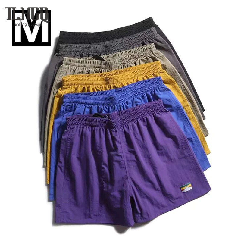 TLHGQ American Sports Casual Cropped Shorts ผู้ชาย Quick-Drying หลวมสไตล์ญี่ปุ่น