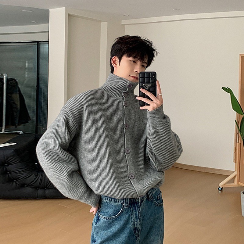 TLHGQ เสื้อกันหนาวคอเต่าเรียบๆ สไตล์เกาหลี สำหรับผู้ชายและผู้หญิง ใส่หลวมสบาย