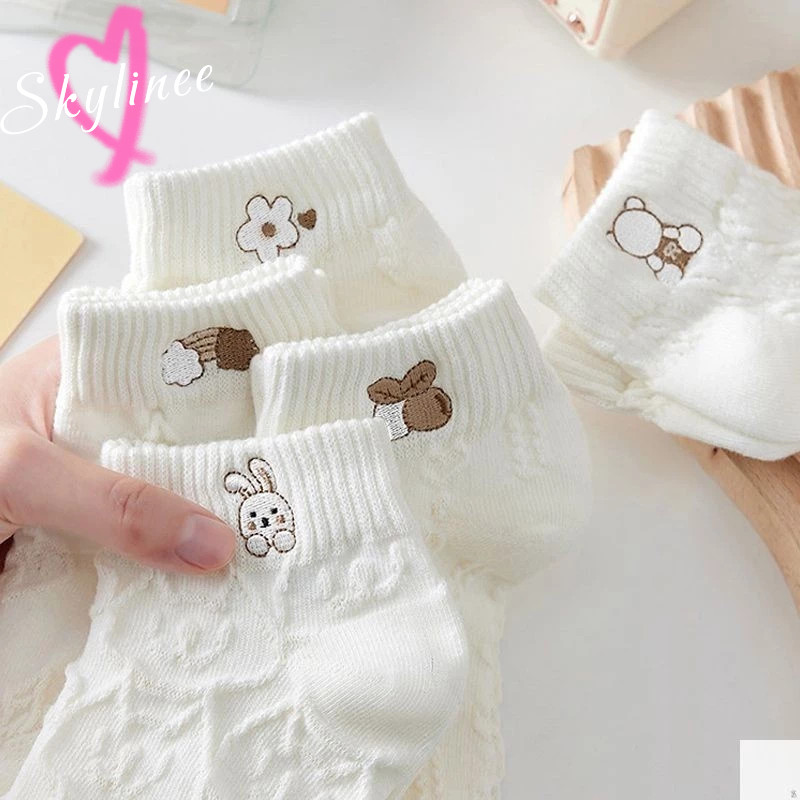 ฤดูร้อนถุงเท้าบาง Ins ถุงเท้าเรือสีขาวผู้หญิงถุงเท้าสั้นตัดตื้น SL - รูปที่ 6