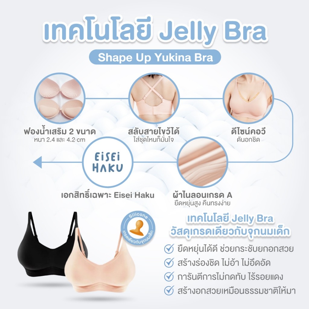 Eisei Haku Yukina Bra บราอัพไซซ์ ใหญ่ขึ้น 2 คัพ เปลี่ยนคัพเล็กเป็นคัพใหญ่ ไร้โครงกดทับ บราเก็บเนื้อปลิ้น - รูปที่ 5
