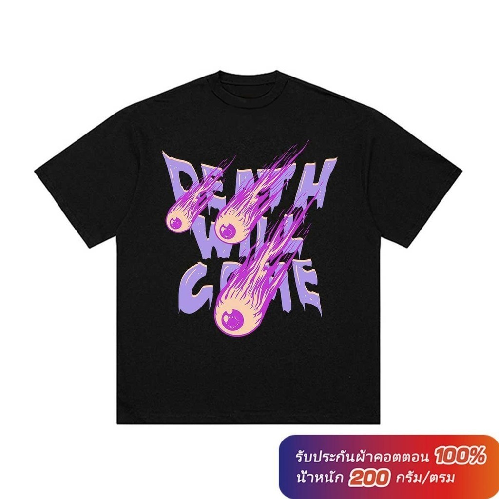 (ผ้าฝ้าย 100%)Luvoro oversize unisex เนื้อผ้านุ่มระบายแขนสั้น  T-shirt สีดำและสีขาว เสื้อยืดทูโทน เสื้อยืดแขนสั้น C699