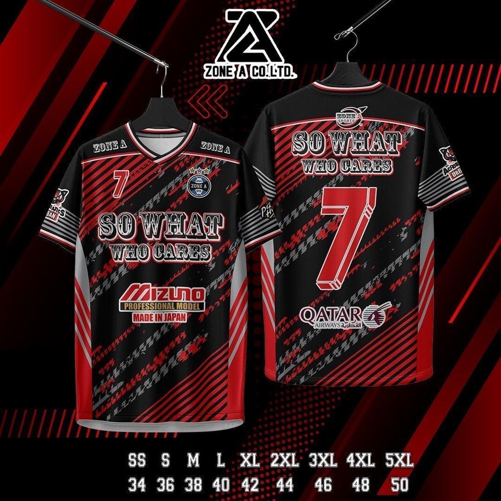 เสื้อพิมพ์ลาย Zone A  รุ่น เสื้อแล้วไงใครแคร์ SO WHAT WHO CARE เสื้อกีฬา ราคาถูก