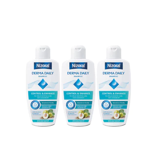 [3ขวด] Nizoral Derma Daily ไนโซรัลเดอร์ม่า เดลลี่ แชมพูขจัดรังแค ขนาด 200 มล|ควบคุมความมัน ลดรังแค ฟื้นบำรุงหนังศีรษะ