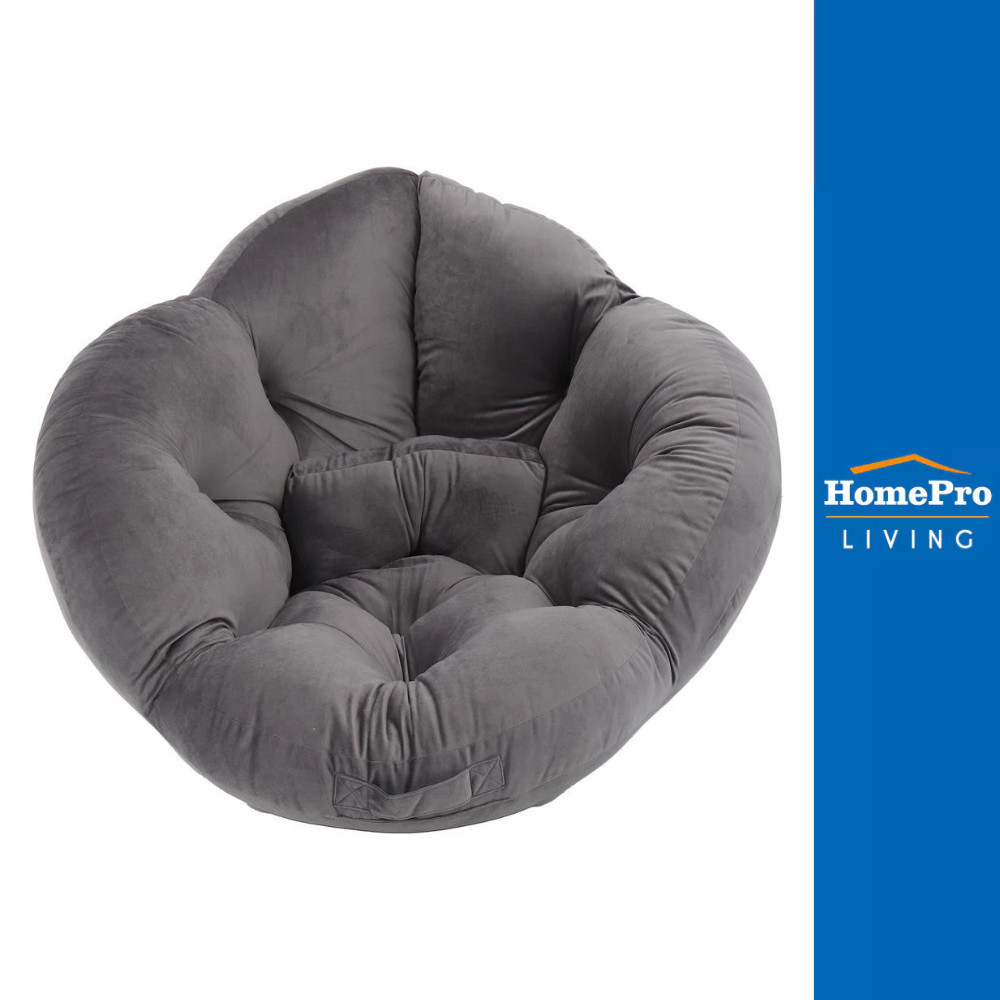 HOME LIVING STYLE เบาะรองนั่ง FLOWER 34x43 นิ้ว สีเทา จัดส่งโดย HomePro