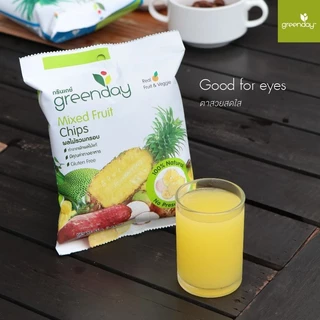 กรีนเดย์ ผลไม้รวมกรอบ (55 กรัม) Greenday Mixedfruit Chips (55g) (กล้วย, ขนุน, สับปะรด)