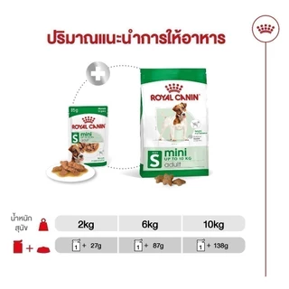 [12 ซอง] Royal Canin Mini Adult Pouch Gravy อาหารเปียกสุนัขโต พันธุ์เล็ก อายุ 10 เดือน-8 ปี (Wet Dog Food, โรยัล คานิน)