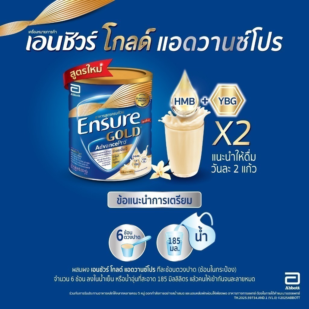 [ส่งฟรี]Ensure Gold AdvancePro เอนชัวร์ โกลด์ แอดวานซ์โปร กลิ่นธัญพืช 380g 1 กระป๋อง Ensure Gold AdvancePro Wheat 380gx1 - รูปที่ 5