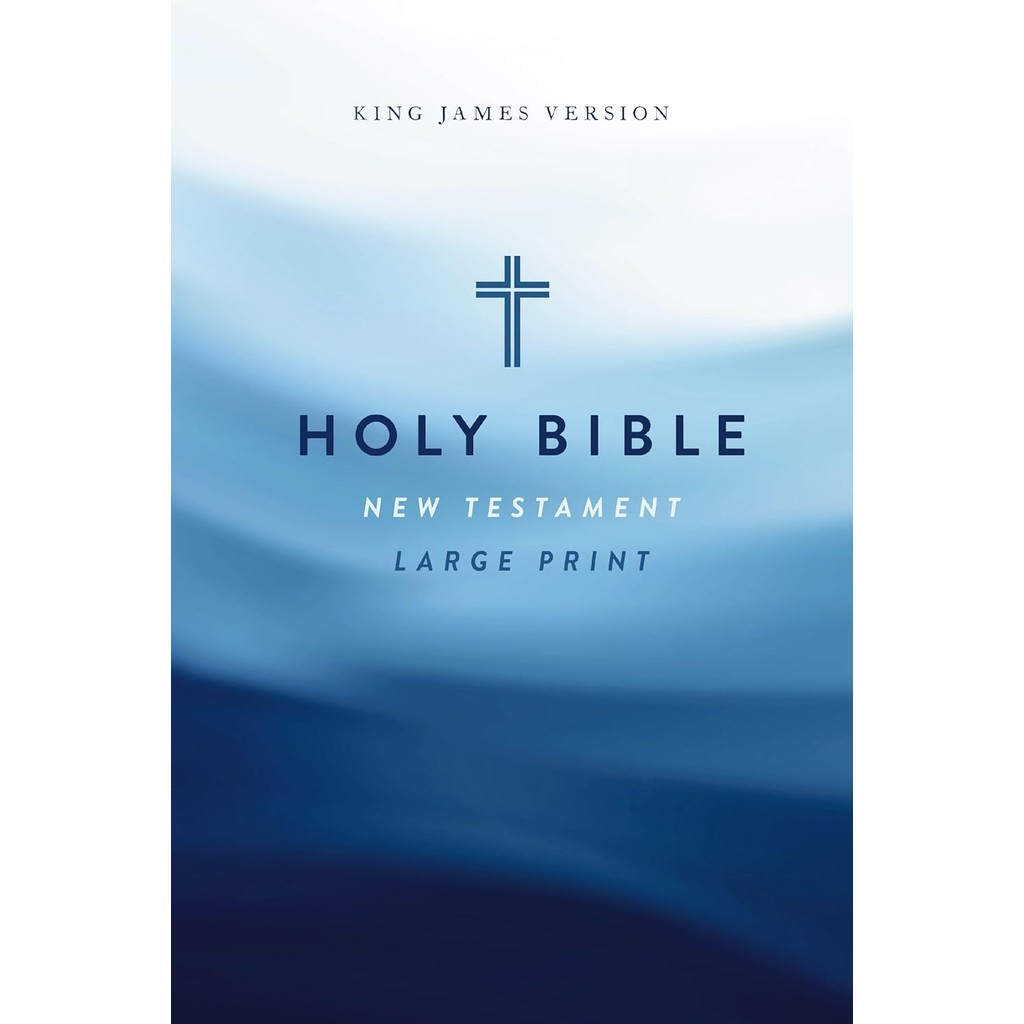 หนังสืออังกฤษใหม่ KJV Large Print Outreach New Testament Bible, Cross Softcover, Comfort Print [Pape