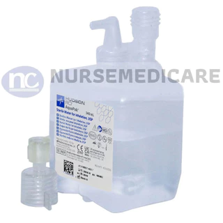 AQUAPAK ถ้วยน้ำพ่นละออง STERILE ขนาด 340ml. แบบมีหัวต่อ น้ำสำหรับออกซิเจน