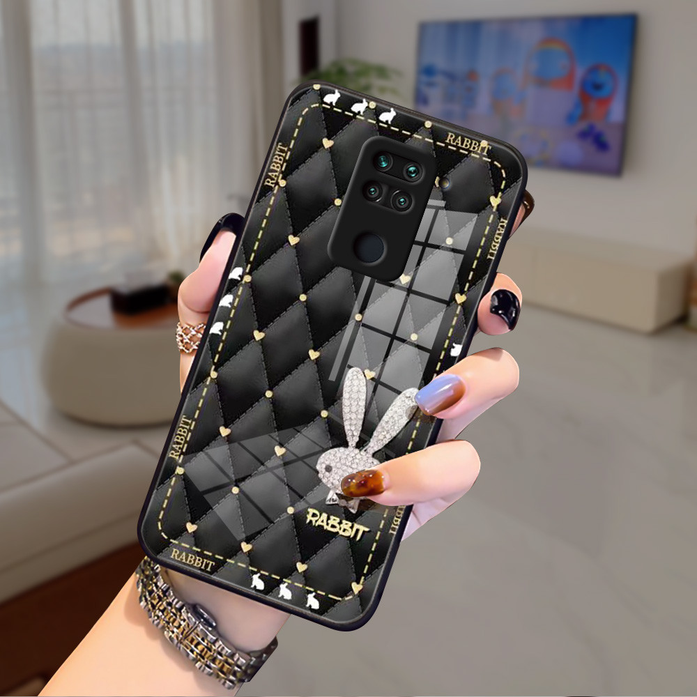 หูกระต่าย เคส กระจก Redmi Note 9s 9 9pro 8pro 11pro 114G 10pro 10/4G/5G 9T 9C 9 10X 10C 10A 10/4G/5G h3f1923