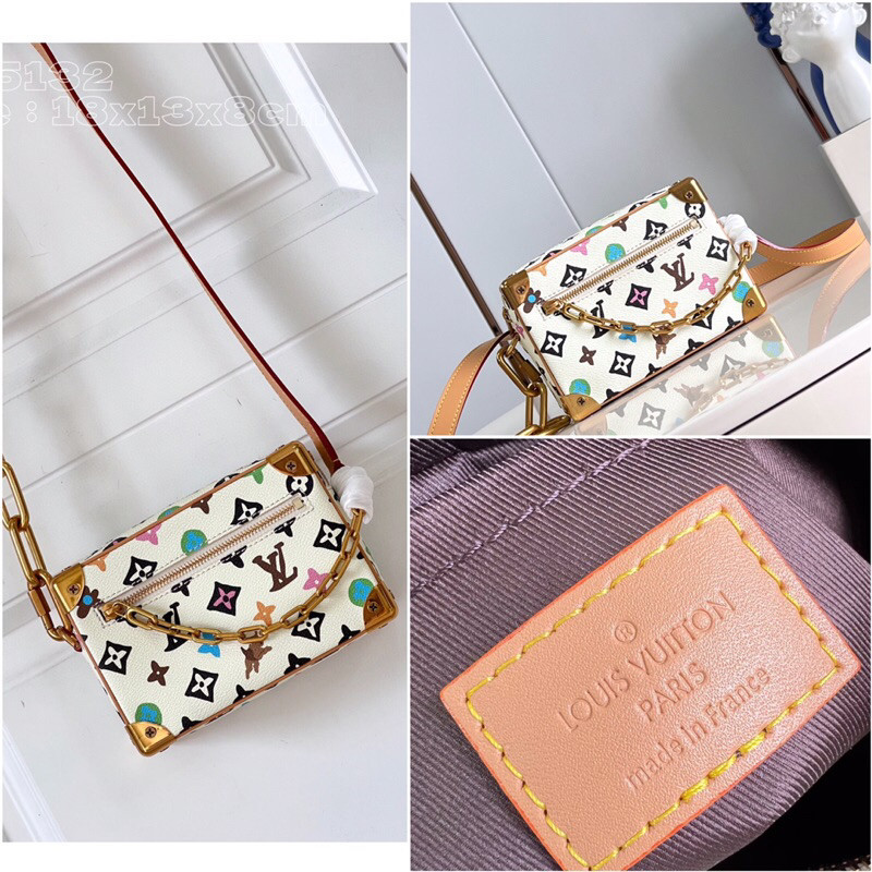 Pre order ราคา7800 Lv Louis Vuitton M25132 Mini Soft Trunk Monogram Craggy หนังแท้ กระเป๋าสะพายข้าง 