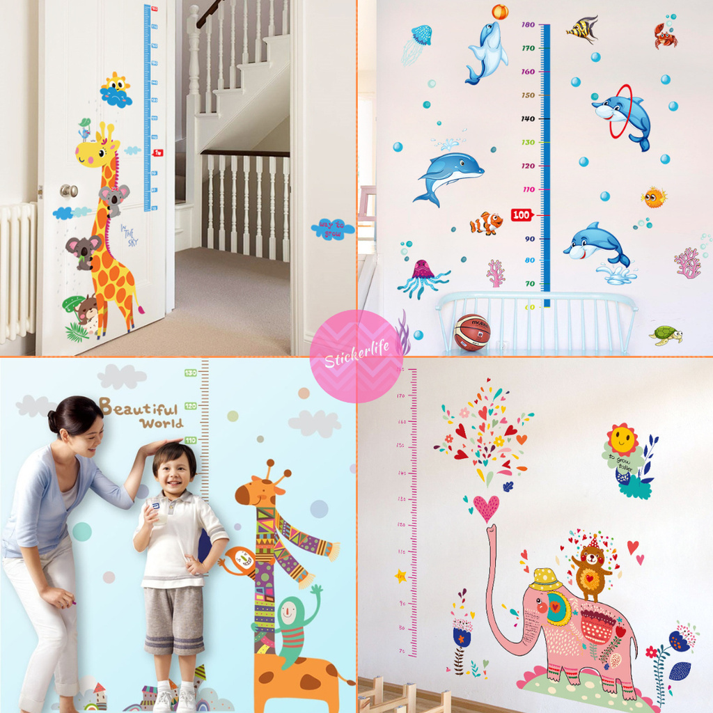 สติ๊กเกอร์ติดผนัง วัดส่วนสูง สติ๊กเกอร์ยีราฟ สติกเกอร์ สัตว์ การ์ตูน ดส่วนสูงเด็ก แต่งบ้าน ของเด็ก