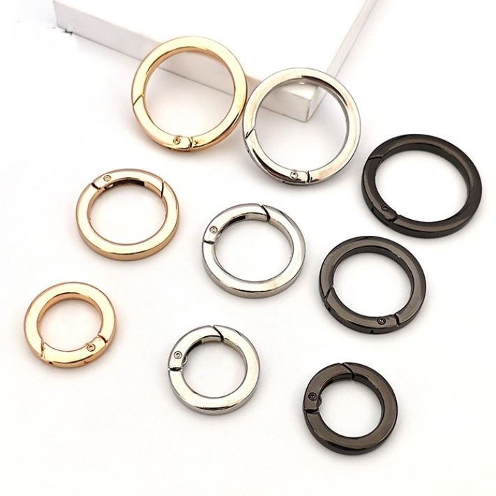 ห่วงกลมสปริง ห่วงพวงกุญแจ แบบเปิดปิดได้ (ขนาด 20 25 32 mm.) (1 ชิ้น)