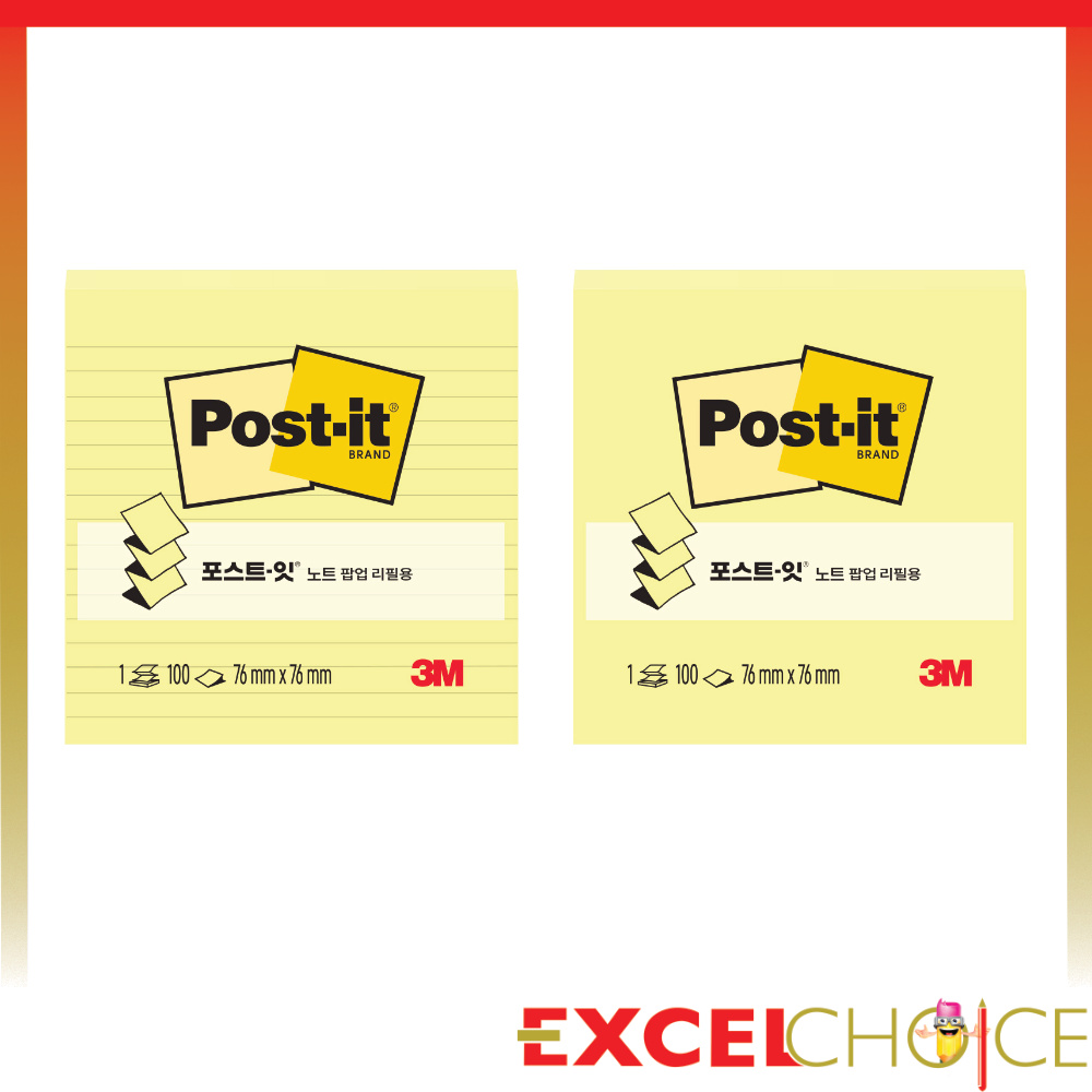 โพสต์-อิท โน้ต ชนิดเติมแท่นรุ่นไม่มีเส้นและมีเส้น R335-1CY R330-1CY Post-it 3M